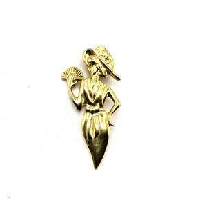 Tona Womens Jewelry Pin Lady Shape Gold Costume Signed Brooch